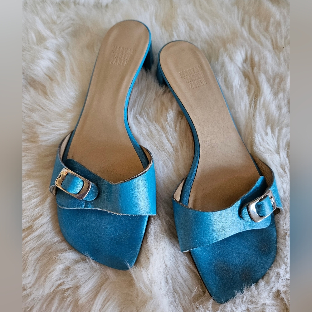 Maryam Nassir Zadeh Zeyna Slide in Turquiose Blue sz EU 38/ US 7.5/8